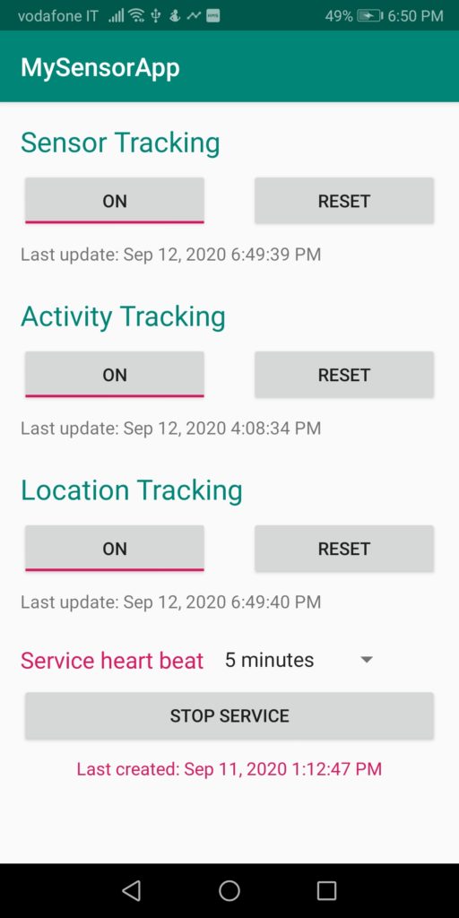 Exploratory prototype for collecting digital phenotype data on Android systems